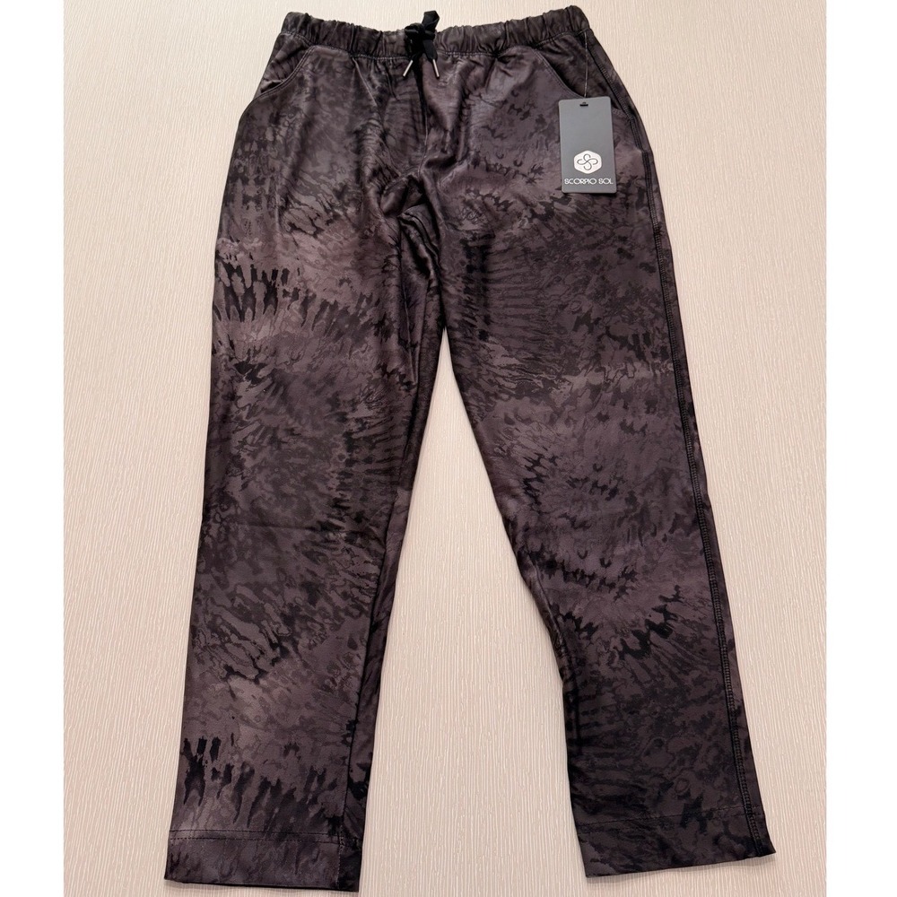 Scorpio Sol Fare Crop Jogger Black Tie Dye Activewear Pants SS-470 Small NWT
